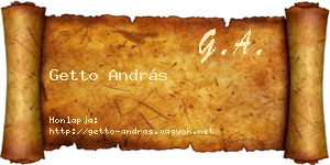 Getto András névjegykártya